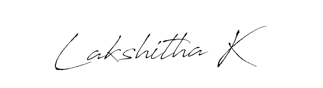 Make a beautiful signature design for name Lakshitha K. With this signature (Antro_Vectra) style, you can create a handwritten signature for free. Lakshitha K signature style 6 images and pictures png