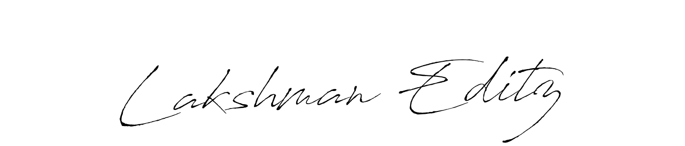 How to make Lakshman Editz name signature. Use Antro_Vectra style for creating short signs online. This is the latest handwritten sign. Lakshman Editz signature style 6 images and pictures png