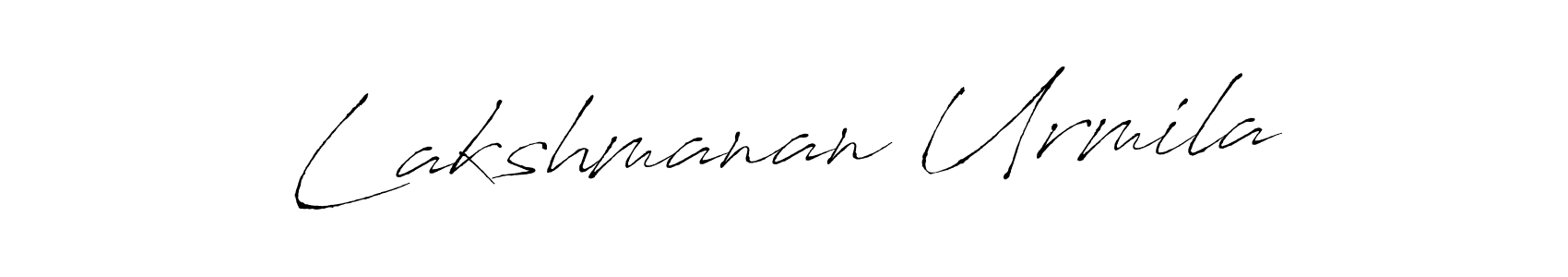 if you are searching for the best signature style for your name Lakshmanan Urmila. so please give up your signature search. here we have designed multiple signature styles  using Antro_Vectra. Lakshmanan Urmila signature style 6 images and pictures png