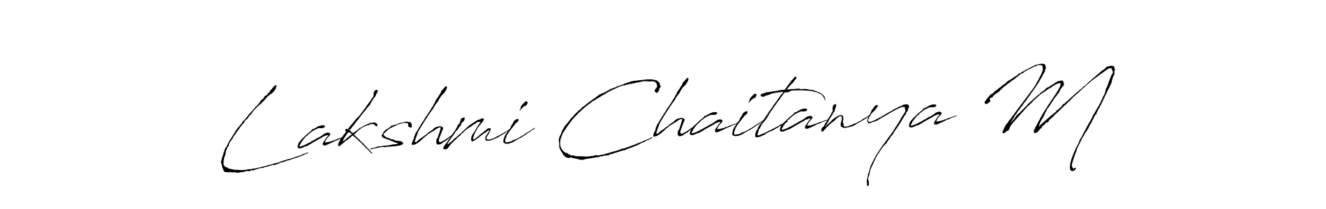 Create a beautiful signature design for name Lakshmi Chaitanya M. With this signature (Antro_Vectra) fonts, you can make a handwritten signature for free. Lakshmi Chaitanya M signature style 6 images and pictures png
