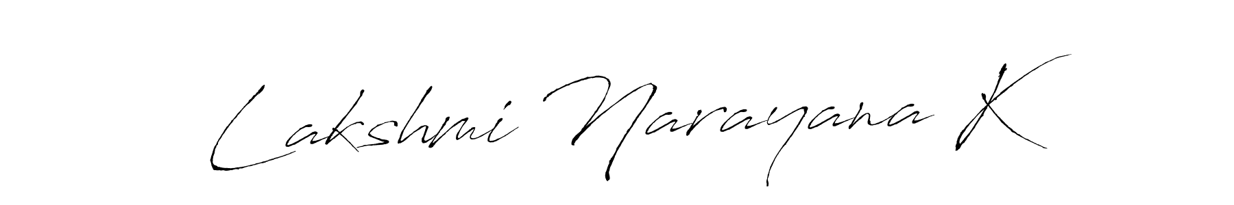 Make a short Lakshmi Narayana K signature style. Manage your documents anywhere anytime using Antro_Vectra. Create and add eSignatures, submit forms, share and send files easily. Lakshmi Narayana K signature style 6 images and pictures png