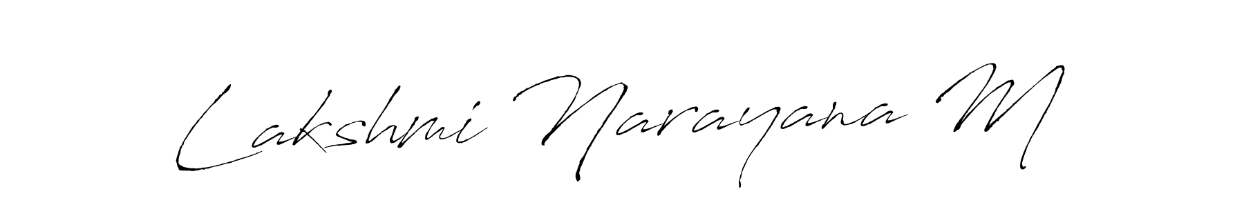 Design your own signature with our free online signature maker. With this signature software, you can create a handwritten (Antro_Vectra) signature for name Lakshmi Narayana M. Lakshmi Narayana M signature style 6 images and pictures png