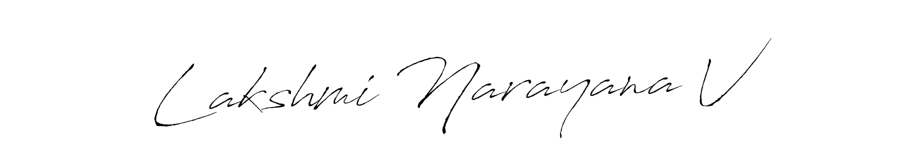 Create a beautiful signature design for name Lakshmi Narayana V. With this signature (Antro_Vectra) fonts, you can make a handwritten signature for free. Lakshmi Narayana V signature style 6 images and pictures png