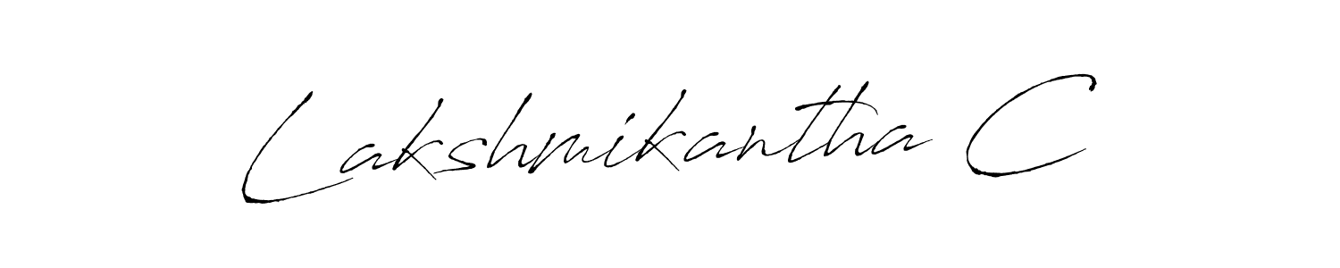 Antro_Vectra is a professional signature style that is perfect for those who want to add a touch of class to their signature. It is also a great choice for those who want to make their signature more unique. Get Lakshmikantha C name to fancy signature for free. Lakshmikantha C signature style 6 images and pictures png