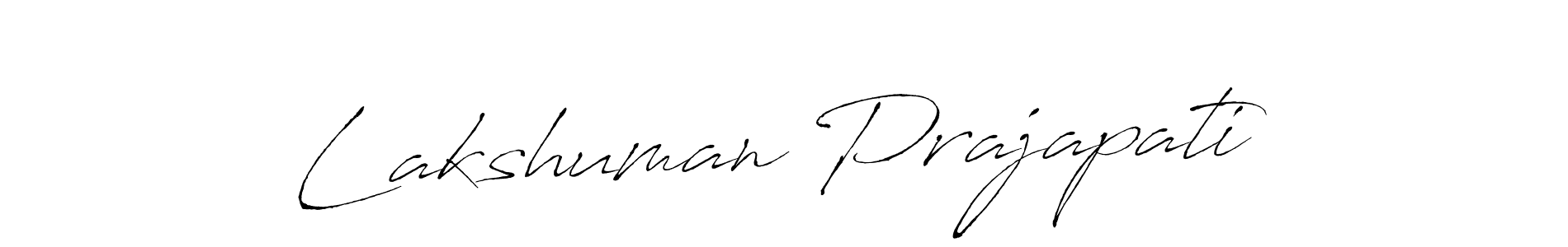 How to make Lakshuman Prajapati name signature. Use Antro_Vectra style for creating short signs online. This is the latest handwritten sign. Lakshuman Prajapati signature style 6 images and pictures png