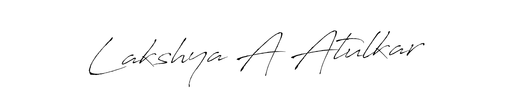 Antro_Vectra is a professional signature style that is perfect for those who want to add a touch of class to their signature. It is also a great choice for those who want to make their signature more unique. Get Lakshya A Atulkar name to fancy signature for free. Lakshya A Atulkar signature style 6 images and pictures png