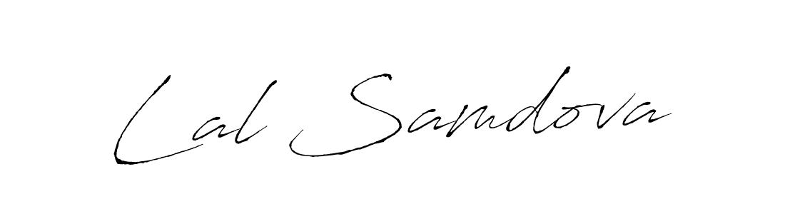 The best way (Antro_Vectra) to make a short signature is to pick only two or three words in your name. The name Lal Samdova include a total of six letters. For converting this name. Lal Samdova signature style 6 images and pictures png