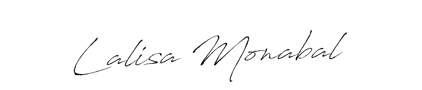 You should practise on your own different ways (Antro_Vectra) to write your name (Lalisa Monabal) in signature. don't let someone else do it for you. Lalisa Monabal signature style 6 images and pictures png