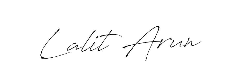 The best way (Antro_Vectra) to make a short signature is to pick only two or three words in your name. The name Lalit Arun include a total of six letters. For converting this name. Lalit Arun signature style 6 images and pictures png