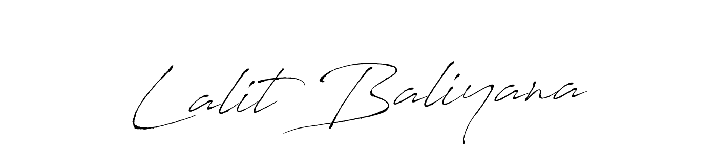 Design your own signature with our free online signature maker. With this signature software, you can create a handwritten (Antro_Vectra) signature for name Lalit Baliyana. Lalit Baliyana signature style 6 images and pictures png