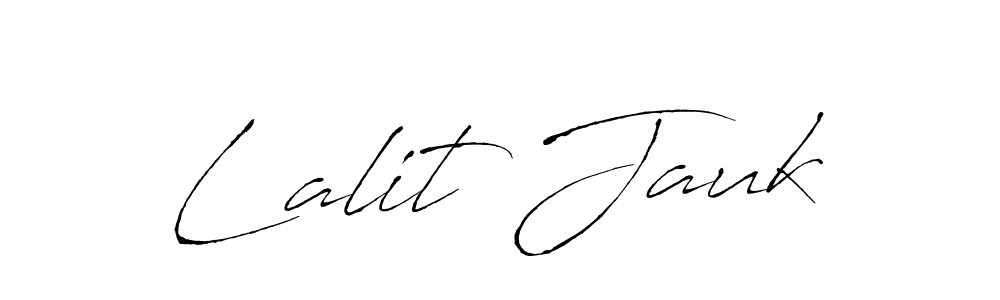 Make a beautiful signature design for name Lalit Jauk. With this signature (Antro_Vectra) style, you can create a handwritten signature for free. Lalit Jauk signature style 6 images and pictures png