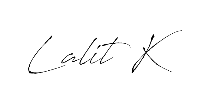 It looks lik you need a new signature style for name Lalit K. Design unique handwritten (Antro_Vectra) signature with our free signature maker in just a few clicks. Lalit K signature style 6 images and pictures png