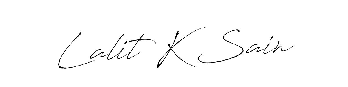Design your own signature with our free online signature maker. With this signature software, you can create a handwritten (Antro_Vectra) signature for name Lalit K Sain. Lalit K Sain signature style 6 images and pictures png