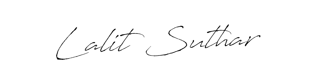 Make a beautiful signature design for name Lalit Suthar. With this signature (Antro_Vectra) style, you can create a handwritten signature for free. Lalit Suthar signature style 6 images and pictures png
