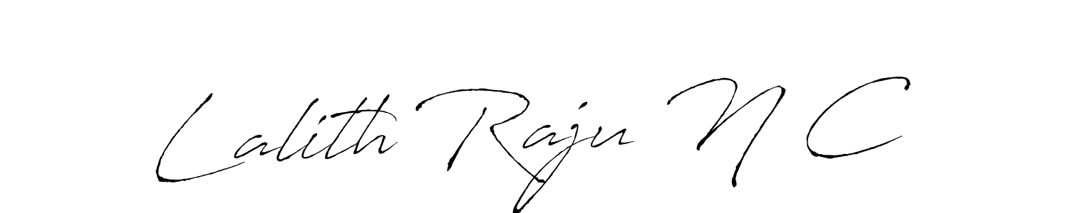 The best way (Antro_Vectra) to make a short signature is to pick only two or three words in your name. The name Lalith Raju N C include a total of six letters. For converting this name. Lalith Raju N C signature style 6 images and pictures png