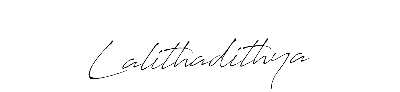 Design your own signature with our free online signature maker. With this signature software, you can create a handwritten (Antro_Vectra) signature for name Lalithadithya. Lalithadithya signature style 6 images and pictures png