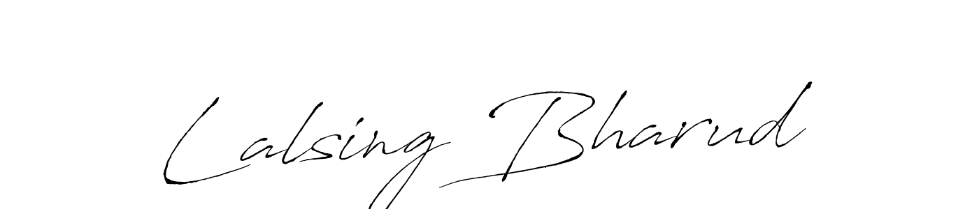 The best way (Antro_Vectra) to make a short signature is to pick only two or three words in your name. The name Lalsing Bharud include a total of six letters. For converting this name. Lalsing Bharud signature style 6 images and pictures png