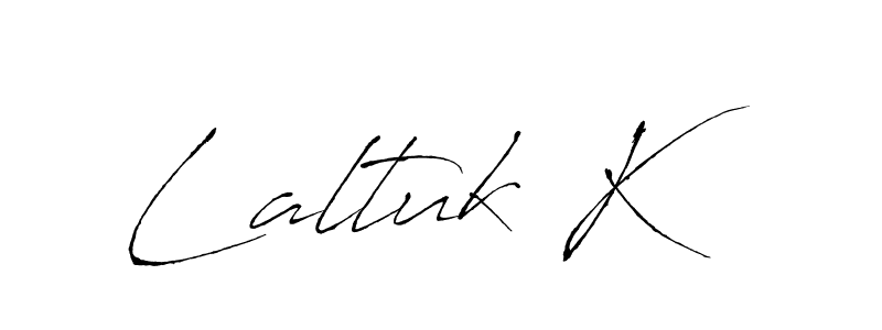 Similarly Antro_Vectra is the best handwritten signature design. Signature creator online .You can use it as an online autograph creator for name Laltuk K. Laltuk K signature style 6 images and pictures png