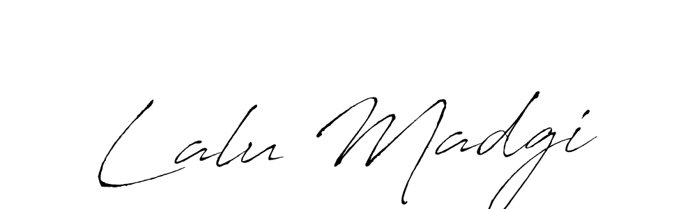 Lalu Madgi stylish signature style. Best Handwritten Sign (Antro_Vectra) for my name. Handwritten Signature Collection Ideas for my name Lalu Madgi. Lalu Madgi signature style 6 images and pictures png