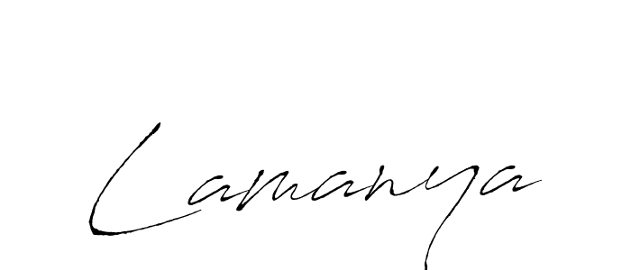 Design your own signature with our free online signature maker. With this signature software, you can create a handwritten (Antro_Vectra) signature for name Lamanya. Lamanya signature style 6 images and pictures png