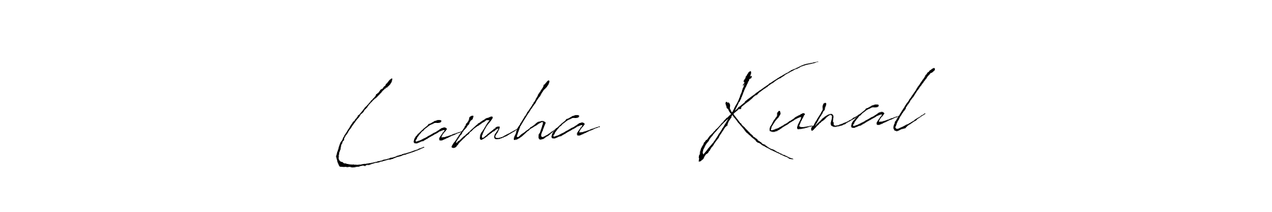 Antro_Vectra is a professional signature style that is perfect for those who want to add a touch of class to their signature. It is also a great choice for those who want to make their signature more unique. Get Lamha ❤️ Kunal name to fancy signature for free. Lamha ❤️ Kunal signature style 6 images and pictures png