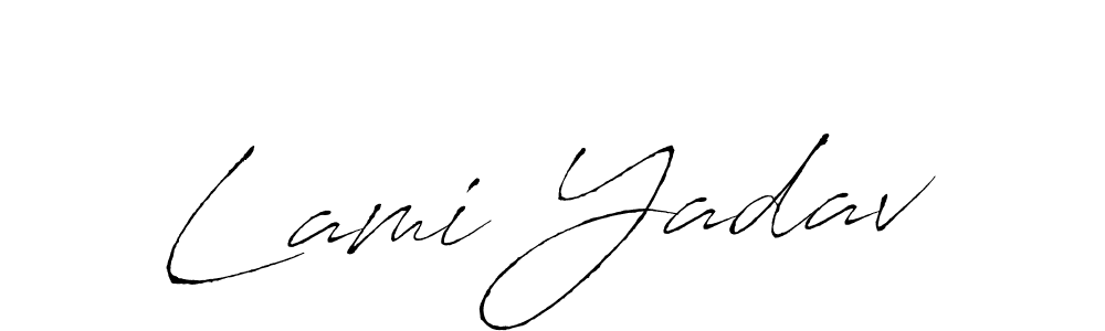 Design your own signature with our free online signature maker. With this signature software, you can create a handwritten (Antro_Vectra) signature for name Lami Yadav. Lami Yadav signature style 6 images and pictures png