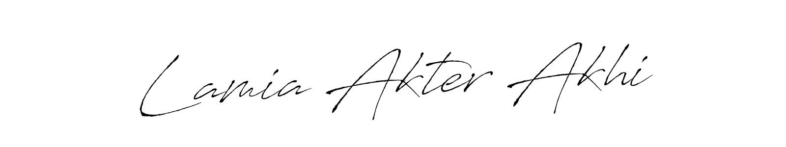 How to make Lamia Akter Akhi signature? Antro_Vectra is a professional autograph style. Create handwritten signature for Lamia Akter Akhi name. Lamia Akter Akhi signature style 6 images and pictures png