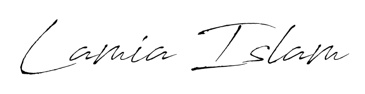 Get inspired by this graceful Antro_Vectra signature style for name Lamia Islam. Smooth loops and balanced proportions for everyday use. Lamia Islam signature style 6 images and pictures png