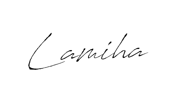 Design your own signature with our free online signature maker. With this signature software, you can create a handwritten (Antro_Vectra) signature for name Lamiha. Lamiha signature style 6 images and pictures png