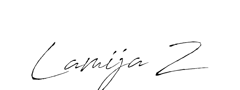 Make a beautiful signature design for name Lamija Z. With this signature (Antro_Vectra) style, you can create a handwritten signature for free. Lamija Z signature style 6 images and pictures png