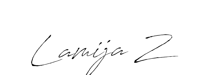 Make a beautiful signature design for name Lamija Z. With this signature (Antro_Vectra) style, you can create a handwritten signature for free. Lamija Z signature style 6 images and pictures png