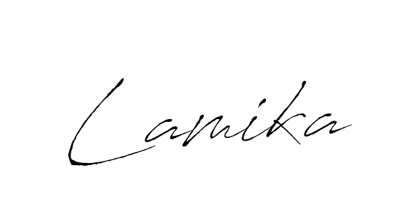 Antro_Vectra is a professional signature style that is perfect for those who want to add a touch of class to their signature. It is also a great choice for those who want to make their signature more unique. Get Lamika name to fancy signature for free. Lamika signature style 6 images and pictures png