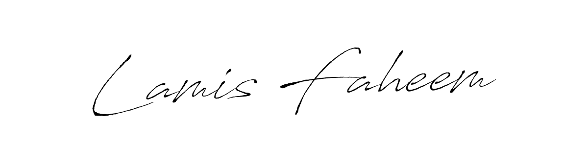Lamis Faheem stylish signature style. Best Handwritten Sign (Antro_Vectra) for my name. Handwritten Signature Collection Ideas for my name Lamis Faheem. Lamis Faheem signature style 6 images and pictures png