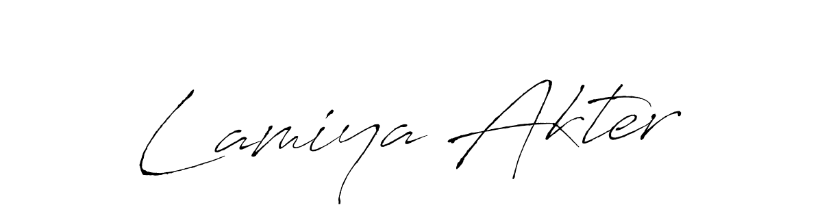 How to make Lamiya Akter signature? Antro_Vectra is a professional autograph style. Create handwritten signature for Lamiya Akter name. Lamiya Akter signature style 6 images and pictures png