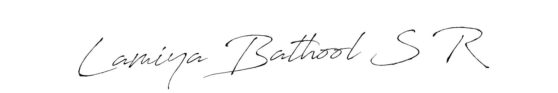 How to make Lamiya Bathool S R name signature. Use Antro_Vectra style for creating short signs online. This is the latest handwritten sign. Lamiya Bathool S R signature style 6 images and pictures png