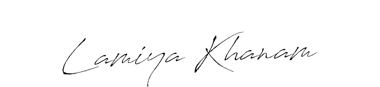 Make a beautiful signature design for name Lamiya Khanam. Use this online signature maker to create a handwritten signature for free. Lamiya Khanam signature style 6 images and pictures png