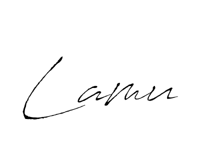 Design your own signature with our free online signature maker. With this signature software, you can create a handwritten (Antro_Vectra) signature for name Lamu. Lamu signature style 6 images and pictures png