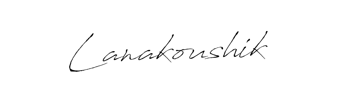 You should practise on your own different ways (Antro_Vectra) to write your name (Lanakoushik) in signature. don't let someone else do it for you. Lanakoushik signature style 6 images and pictures png