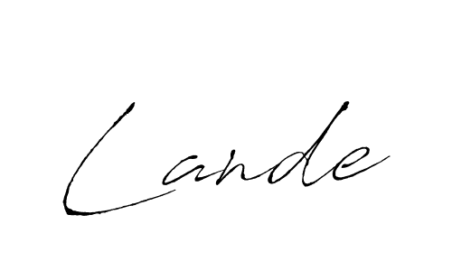 Create a beautiful signature design for name Lande. With this signature (Antro_Vectra) fonts, you can make a handwritten signature for free. Lande signature style 6 images and pictures png