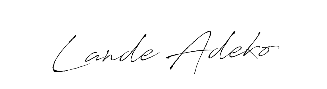 You can use this online signature creator to create a handwritten signature for the name Lande Adeko. This is the best online autograph maker. Lande Adeko signature style 6 images and pictures png