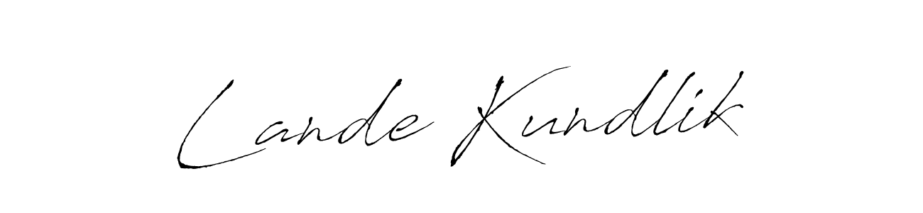 Antro_Vectra is a professional signature style that is perfect for those who want to add a touch of class to their signature. It is also a great choice for those who want to make their signature more unique. Get Lande Kundlik name to fancy signature for free. Lande Kundlik signature style 6 images and pictures png