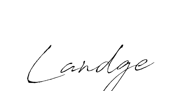 Use a signature maker to create a handwritten signature online. With this signature software, you can design (Antro_Vectra) your own signature for name Landge. Landge signature style 6 images and pictures png