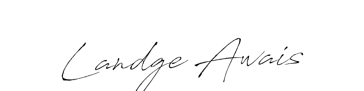 Also You can easily find your signature by using the search form. We will create Landge Awais name handwritten signature images for you free of cost using Antro_Vectra sign style. Landge Awais signature style 6 images and pictures png