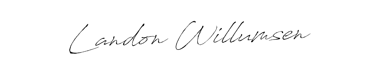 Create a beautiful signature design for name Landon Willumsen. With this signature (Antro_Vectra) fonts, you can make a handwritten signature for free. Landon Willumsen signature style 6 images and pictures png
