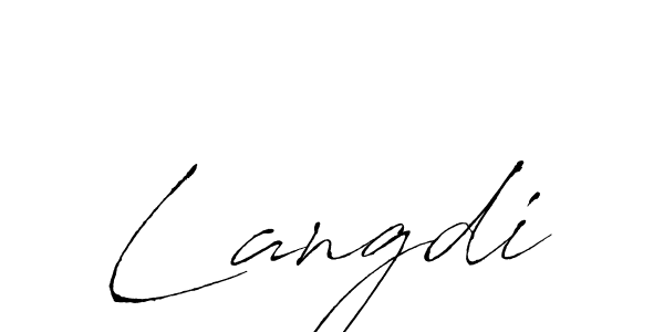 Langdi stylish signature style. Best Handwritten Sign (Antro_Vectra) for my name. Handwritten Signature Collection Ideas for my name Langdi. Langdi signature style 6 images and pictures png