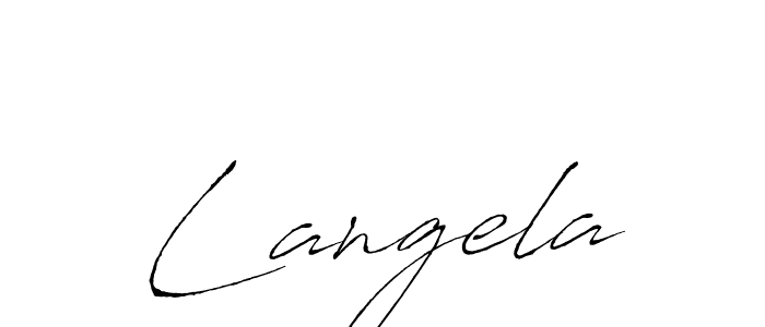 Use a signature maker to create a handwritten signature online. With this signature software, you can design (Antro_Vectra) your own signature for name Langela. Langela signature style 6 images and pictures png