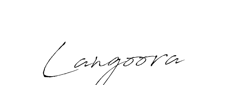Use a signature maker to create a handwritten signature online. With this signature software, you can design (Antro_Vectra) your own signature for name Langoora. Langoora signature style 6 images and pictures png