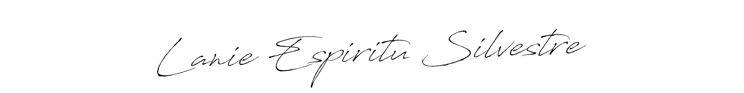 Antro_Vectra is a professional signature style that is perfect for those who want to add a touch of class to their signature. It is also a great choice for those who want to make their signature more unique. Get Lanie Espiritu Silvestre name to fancy signature for free. Lanie Espiritu Silvestre signature style 6 images and pictures png