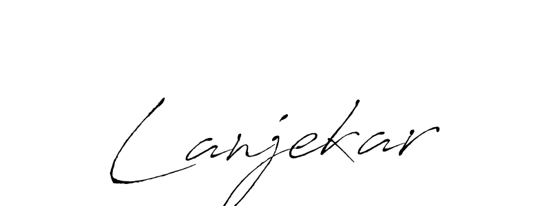 Create a beautiful signature design for name Lanjekar. With this signature (Antro_Vectra) fonts, you can make a handwritten signature for free. Lanjekar signature style 6 images and pictures png