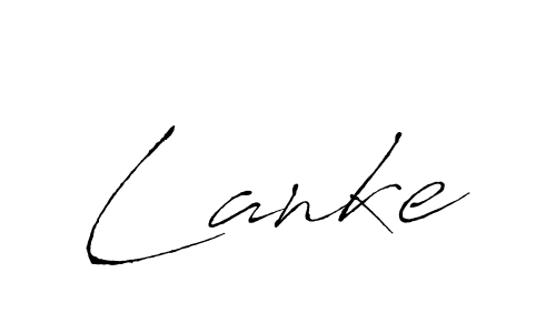 How to make Lanke name signature. Use Antro_Vectra style for creating short signs online. This is the latest handwritten sign. Lanke signature style 6 images and pictures png